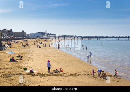 Strand UK - Seaside Beach Weston-Super-Mare, Somerset, Großbritannien Stockfoto