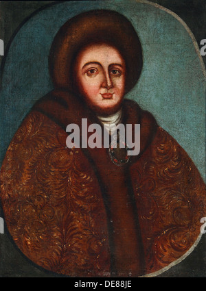 Portrait von Zarin Evdokiya Feodorovna Lopukhina (1669-1731), Gemahlin des Zaren Peter I. von Russland. Künstler: Anonym, 18. Jahrhundert Stockfoto