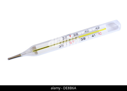 medizinische Thermometer auf weißem Hintergrund Stockfoto