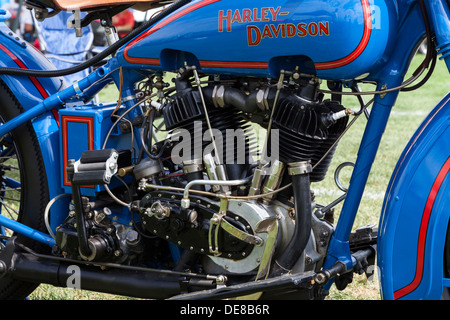 Motor-Detail von einem 1928 JD Tasche Ventil Harley Davidson Motorrad, Stockfoto