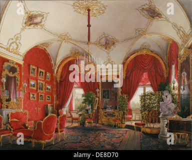 Innenräume des Winter Palace. Die vierte Reserviert Wohnung. Das Eckzimmer, Mitte des 19. Cen.. Artist: Hau, Eduard (1807-1887) Stockfoto