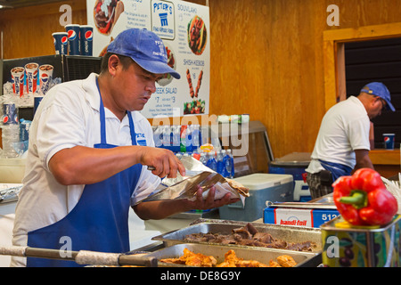 Chatham, New York - Essen stand im Columbia County Fair. Stockfoto