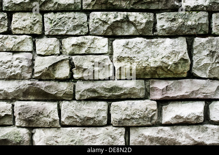Kontrastreiches Bild von einer alten Steinmauer. Stockfoto