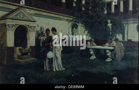 Letzten Sonnenstrahlen im Atrium, 1896. Künstler: Bakalowicz, Stepan Vladislavovich (1857-1947) Stockfoto