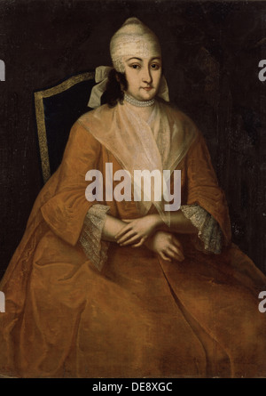 Portrait von Anna Leopoldovna, Regent von Russland (1718-1746), zwischen 1740 und 1746. Artist: wischnjakow, Iwan Jakowlewitsch (1699-1761) Stockfoto