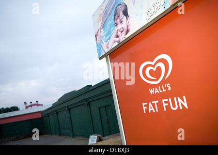 Hunstanton, Great Britain, Eis Werbung auf dem Messegelände Hunstantoner Stockfoto