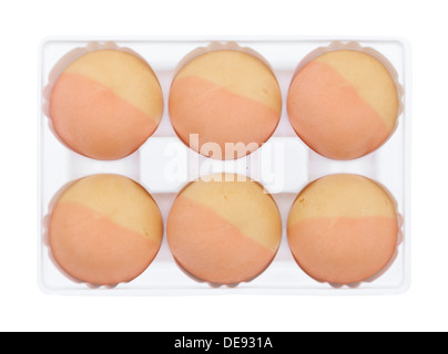 Erdbeere thai Mochi auf weißem Hintergrund (mit Clipping-Pfad) Stockfoto