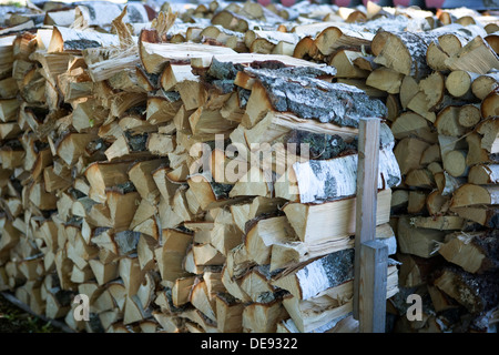 Haufen von Hackgut Stockfoto