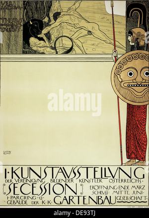 Plakat für die erste Kunst Ausstellung der Secession Kunst Bewegung, 1898. Künstler: Klimt, Gustav (1862-1918) Stockfoto
