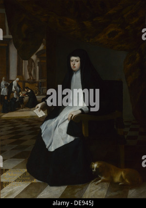 Königin Mariana von Spanien in Trauer, 1666. Artist: Martínez del Mazo, Juan Bautista (1605-1667) Stockfoto