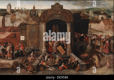 Christus die Händler aus dem Tempel nach 1569 fahren. Künstler: Bruegel (Brueghel), Pieter, der ältere (ca. 1525-1569) Stockfoto