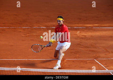 Madrid, Spanien, Weltgruppe Play-off Copa Davis Turnier Spanien gegen Ukraine. 13. September 2013. Bild zeigen Rafael NADAL während der erste Tag von La Caja Magica. Bildnachweis: Aktion Plus Sport/Alamy Live-Nachrichten Stockfoto