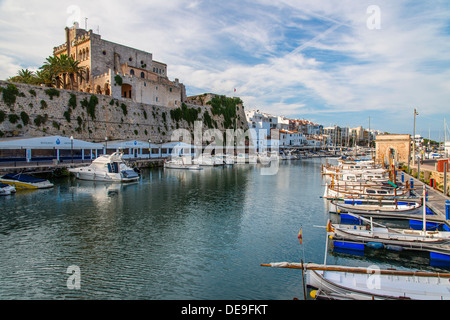 Alten Hafen, Ciutadella, Minorca oder Menorca, Balearen, Spanien Stockfoto