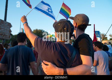 Gay-Parade. Der Jerusalem-Marsch für stolz und Toleranz 2013. Jerusalem. Israel. Stockfoto