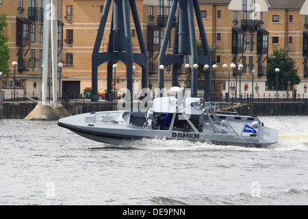 Damen Interceptor 1102 entwickelt für Polizei, Küstenwache und Marine zeigt auf der DSEi 2013 in Londons Docklands Stockfoto