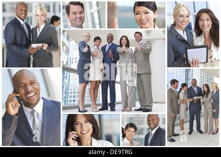 Montage von interracial Gruppe von Business-Teams, Männer und Frauen, Unternehmer und Unternehmerinnen Stockfoto