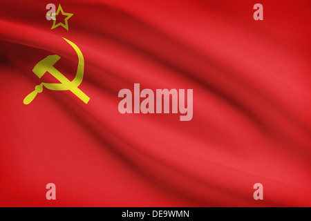 USSR-Flagge im Wind wehen. Teil einer Serie. Stockfoto