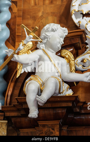 Dauphin-Orgel in der evangelischen Kirche von Kleinheubach am Main, Bayern, Deutschland Stockfoto