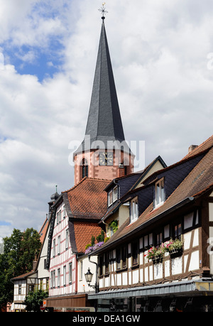 Gotische Stadtkirche in Michelstadt, Wald der Oden, Deutschland Stockfoto