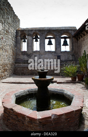 Eine Ansicht der Mission San Juan Capistrano in San Juan Capistrano, Kalifornien Stockfoto