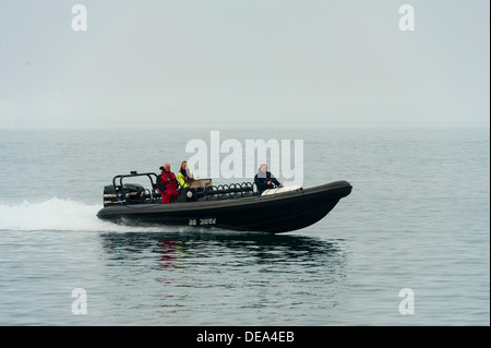 Highspeed-Motorboot im Freiwasser Stockfoto