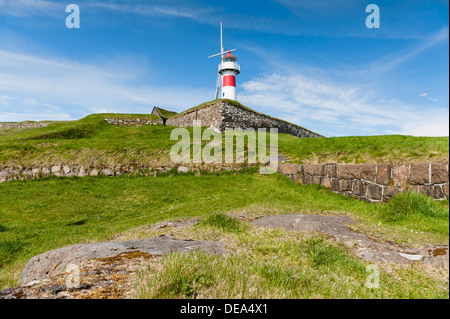 Leuchtturm in Tórshavn, Färöer Inseln Stockfoto