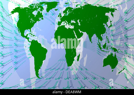 Menschen Worldmap Karte Baum Holz Wald Brief Weltvorstand schützen Planeten speichern sonnigen Wiesen Ökologie e-Mail-Umschlag generiert Stockfoto