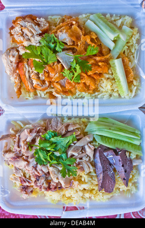 asiatische Hähnchen Grill Bbq China chinesische Küche leckere Ernährung Essen Abendessen Gericht Essen gekocht Ei Essen Braten Gourmet Thai grün Stockfoto