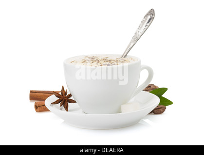 Tasse Kaffee isoliert auf weißem Hintergrund Stockfoto