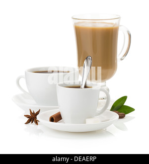 Tasse Kaffee isoliert auf weißem Hintergrund Stockfoto