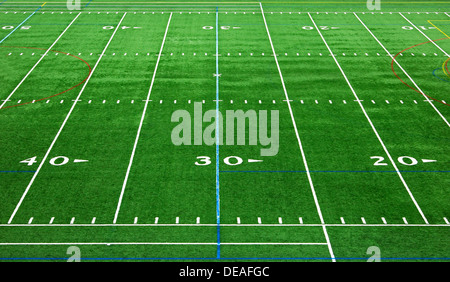 Markierungen auf dem Spielfeld eine American-Football-Stadion, USA Stockfoto