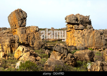 Sandstein-Formationen in der Cedarberg-Region in der Nähe von Clanwilliam, Cederberg Wilderness Area, Western Cape, Südafrika, Afrika Stockfoto