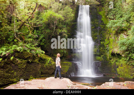 McLean Wasserfälle in der Nähe von Papatowai, Südinsel, Neuseeland Stockfoto