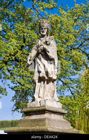 Statue des Heiligen Johannes von Nepomuk, Strilky, Kromeriz District, Region Zlin, Moravia, Tschechien, Europa Stockfoto