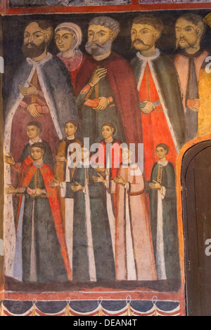 Rumänien Walachei, Sinaia Kloster alte Kirche, Fresko Stockfoto