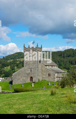 St. Michael Kirche im Dorf Hawkshead, Nationalpark Lake District, Cumbria, England UK Stockfoto