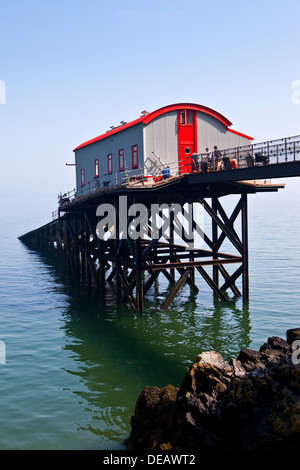 Blick auf Pier von St.Brides Spa Hotel, Saundersfoot, Pembrokeshire, Wales, UK Stockfoto