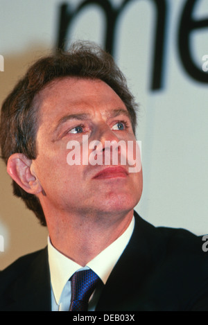 Ehemalige britische Premierminister Tony Blair im ersten Wahlkampf in London, Vereinigtes Königreich, 1997 Stockfoto