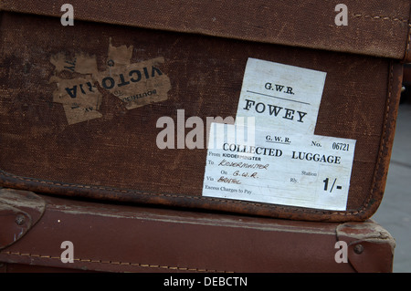 Severn Valley Railway, alte Koffer auf Kidderminster station Stockfoto