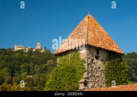 Die mittelalterliche Burg Hohenklingen Burg, in der Nähe von Stein bin Rhein, Kanton Schaffhausen, Schweiz Stockfoto