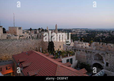Die befestigte König David Citadel in der alten Stadt von Jerusalem Israel