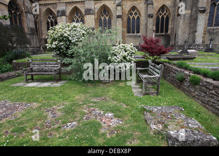 Die Marienkapelle, Kathedrale Kirche von Str. Andrews in Brunnen, Brunnen Stadt Englands kleinste Stadt, Somerset County, England, Großbritannien Stockfoto