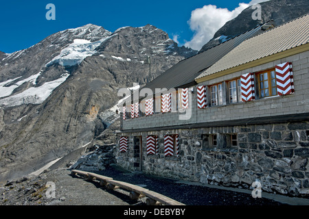 Fruendenhuette Zuflucht, in der Nähe von Kandersteg, Kanton Bern, Schweiz Stockfoto