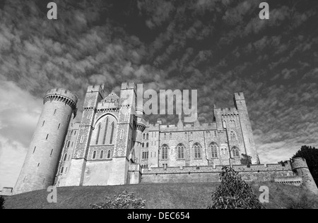 Arundel Castle, West Sussex, England, Uk (Schwarzweiß) Stockfoto