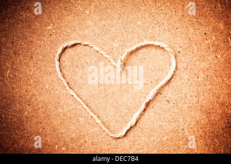 Valentine Herz Form mit einem Seil, liebe Konzept Stockfoto