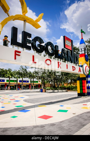 Eingang zum Legoland Florida Stockfoto