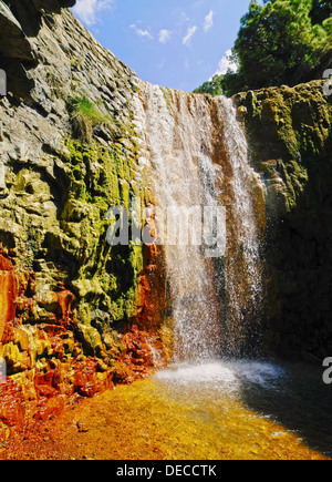 Cascada de Los Colores im Caldera de Taburiente National Park auf La Palma, Kanarische Inseln, Spanien Stockfoto