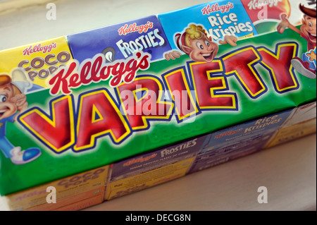 Kellogg's Variety Pack von Frühstückskost aus Getreide Stockfoto