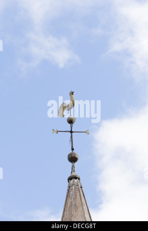 Der Wetterhahn auf der Oberseite der Turm der alten Uhrturm in Stonehaven (High Street/King Street). Stockfoto