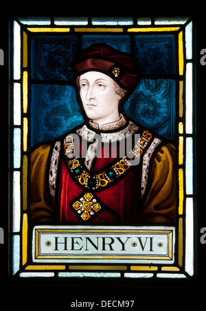 König Henry VI Glasmalerei, Rathaus Bridgnorth, Shropshire, UK Stockfoto